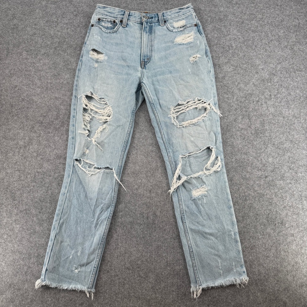 Abercrombie & Fitch Jeans Womens 26 Annie High Rise Girlfriend Light Blue EUC